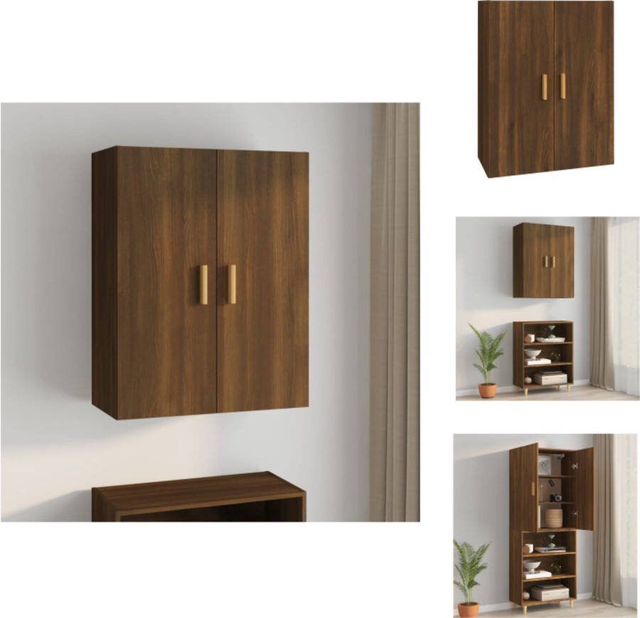 VidaXL Hangkast Bruineiken Klassiek Opbergkast 69.5x34x90cm Stevig bewerkt hout Keukenkast