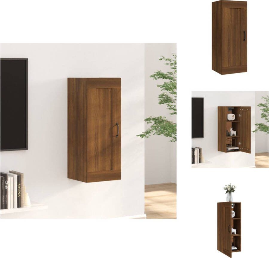 VidaXL Hangkast Bruineiken Wandgemonteerde Opbergkast 35x34x90 cm Stevig materiaal Kast