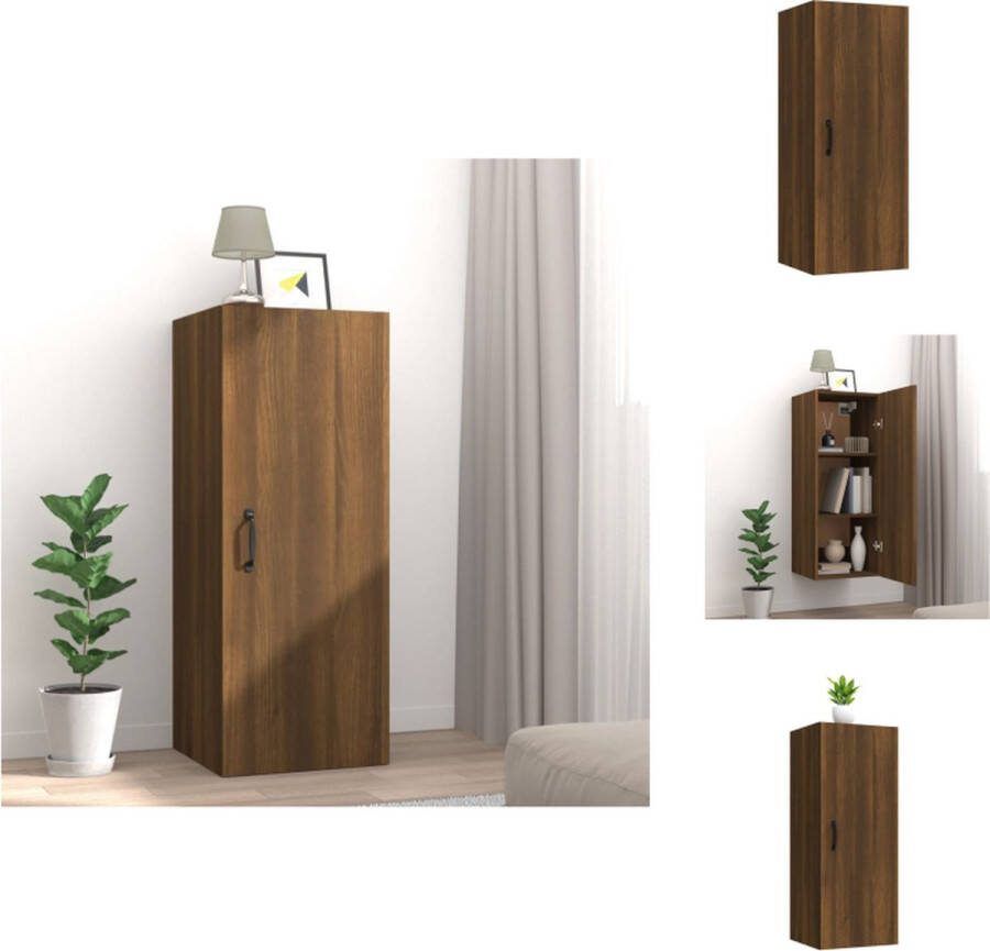 VidaXL Hangkast Classic Opbergkast Wandgemonteerd 34.5 x 34 x 90 cm Bruineiken Wandsteun
