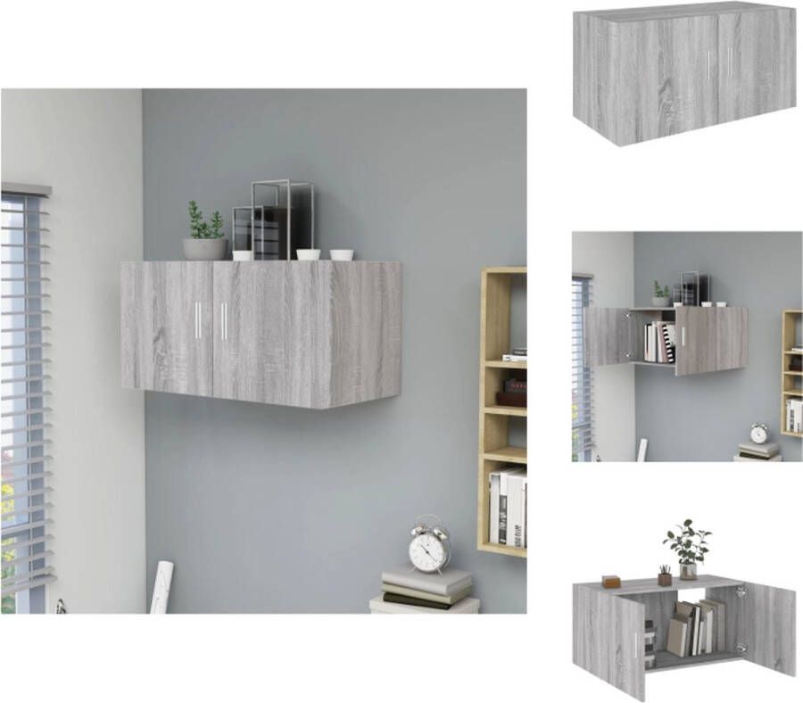 VidaXL Hangkast Modern Hangende Wandkast 80 x 39 x 40 cm Grijs Sonoma Eiken Wandsteun