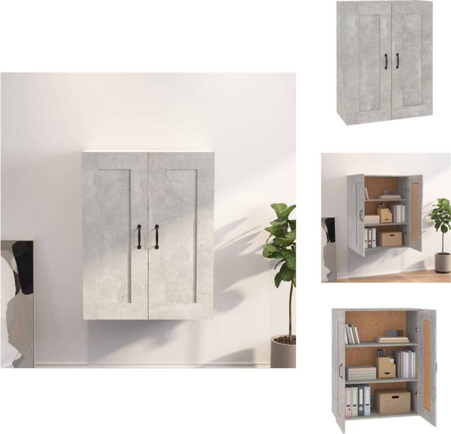 VidaXL Hangkast Opbergkast 69.5 x 32.5 x 90 cm Betongrijs Keukenkast