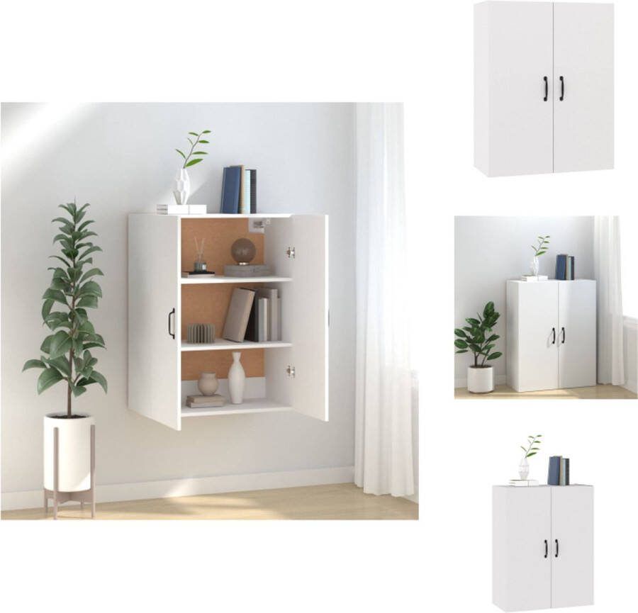 VidaXL Hangkast Opbergkast 69.5 x 34 x 90 cm Wit hout Kast