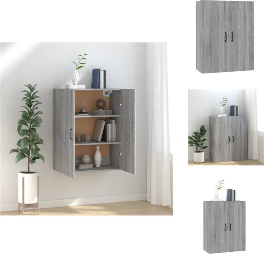 VidaXL Hangkast Sonoma Eiken 69.5 x 34 x 90 cm Zwevend Opbergkast Kast