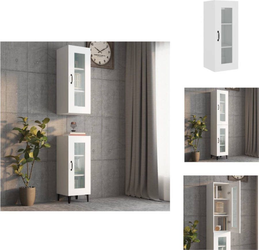 VidaXL Hangkast Vintage Opbergkast 34.5 x 34 x 90 cm Wit Keukenkast