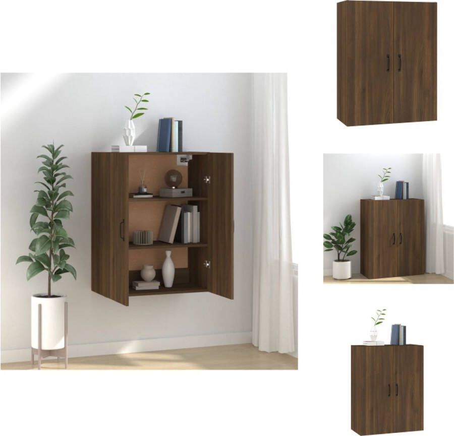 VidaXL Hangkast Wandgemonteerde Opbergkast 69.5 x 34 x 90 cm Bruineiken Kast