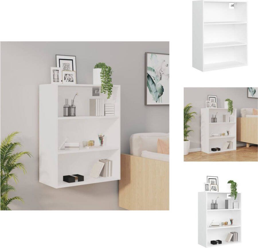 VidaXL Hangkast Wandgemonteerde Witte Opbergkast 69.5 x 32.5 x 90 cm Keukenkast