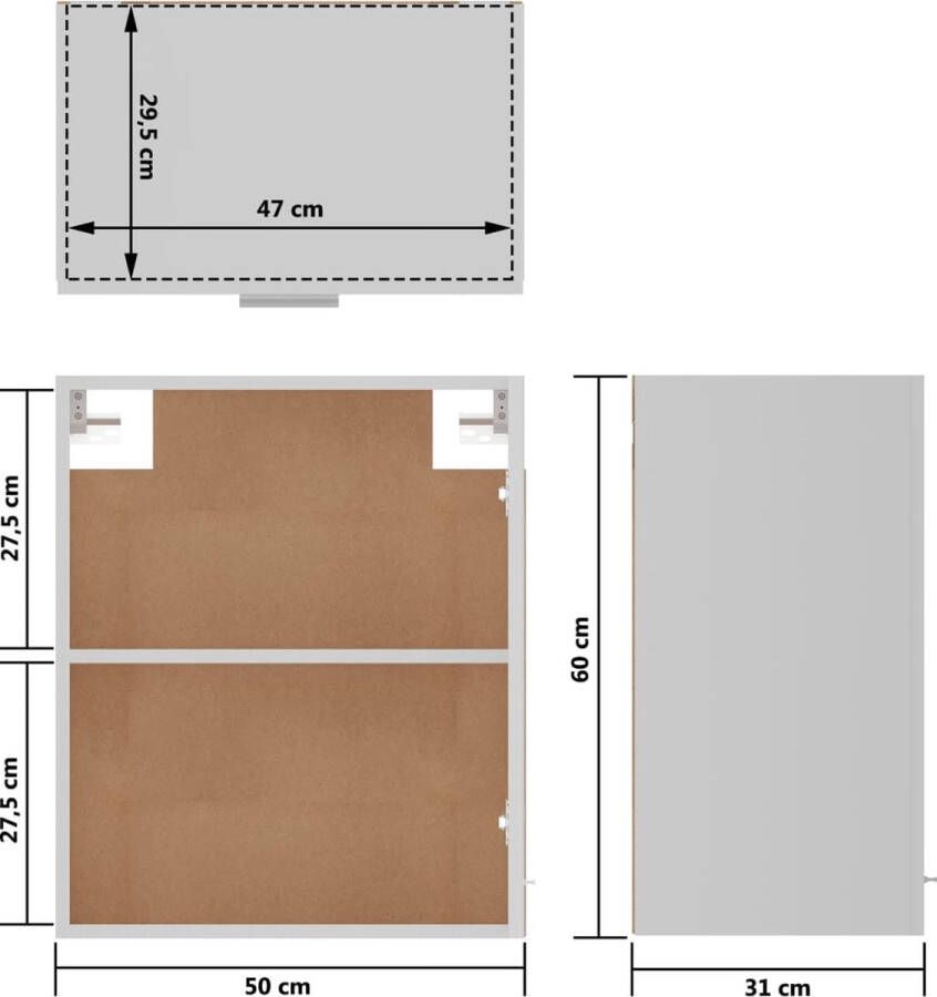 vidaXL -Hangkasten-2-st-50x31x60-cm-bewerkt-hout-wit