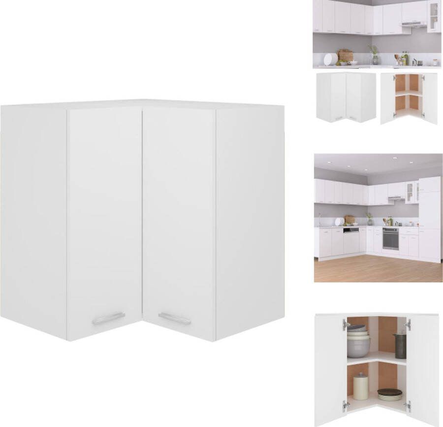 VidaXL Hangkastje Opbergkast 57 x 57 x 60 cm (B x D x H) Wit Bewerkt hout Keukenkast