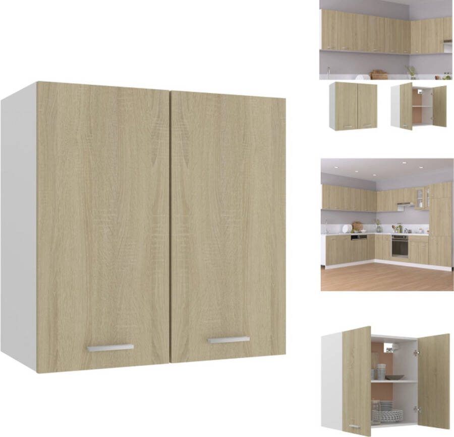 VidaXL Hangkastje Opbergkast 60 x 31 x 60 cm Sonoma eiken Duurzaam Keukenkast