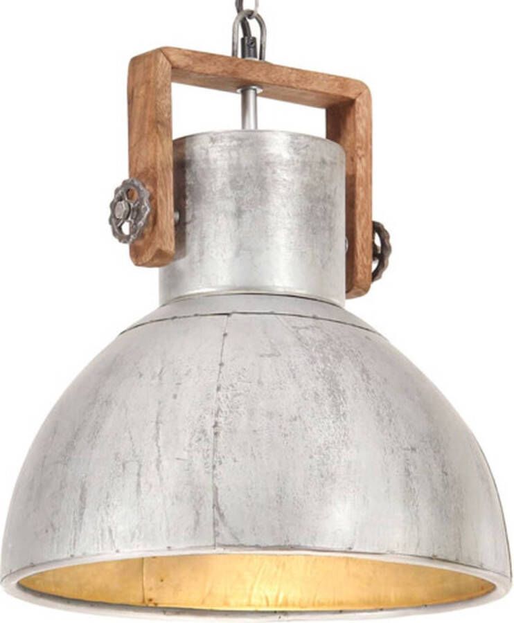 VidaXL Hanglamp industrieel rond 25 W E27 40 cm zilverkleurig