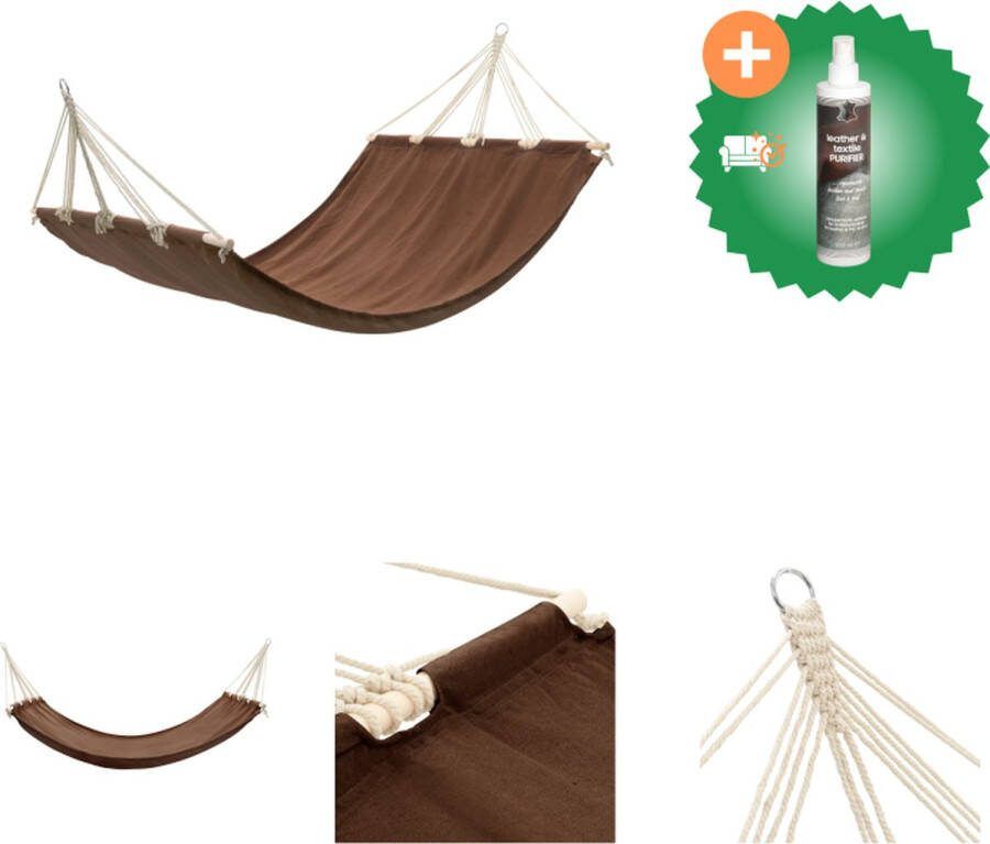 VidaXL Hangmat 210 x 150 cm (bruin) Hangmat Inclusief Reiniger
