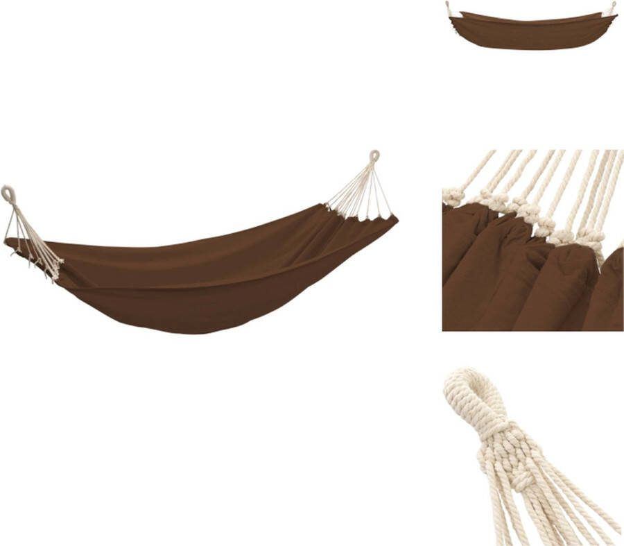 VidaXL Hangmat Bruin 260 x 150 cm 200 kg draagkracht Hangmat