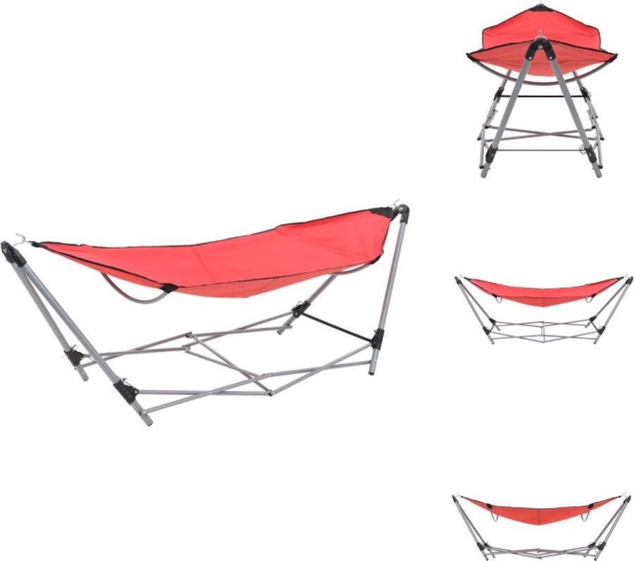 VidaXL Hangmat Opvouwbaar 241 x 76 x 70 cm Rood Hangmat