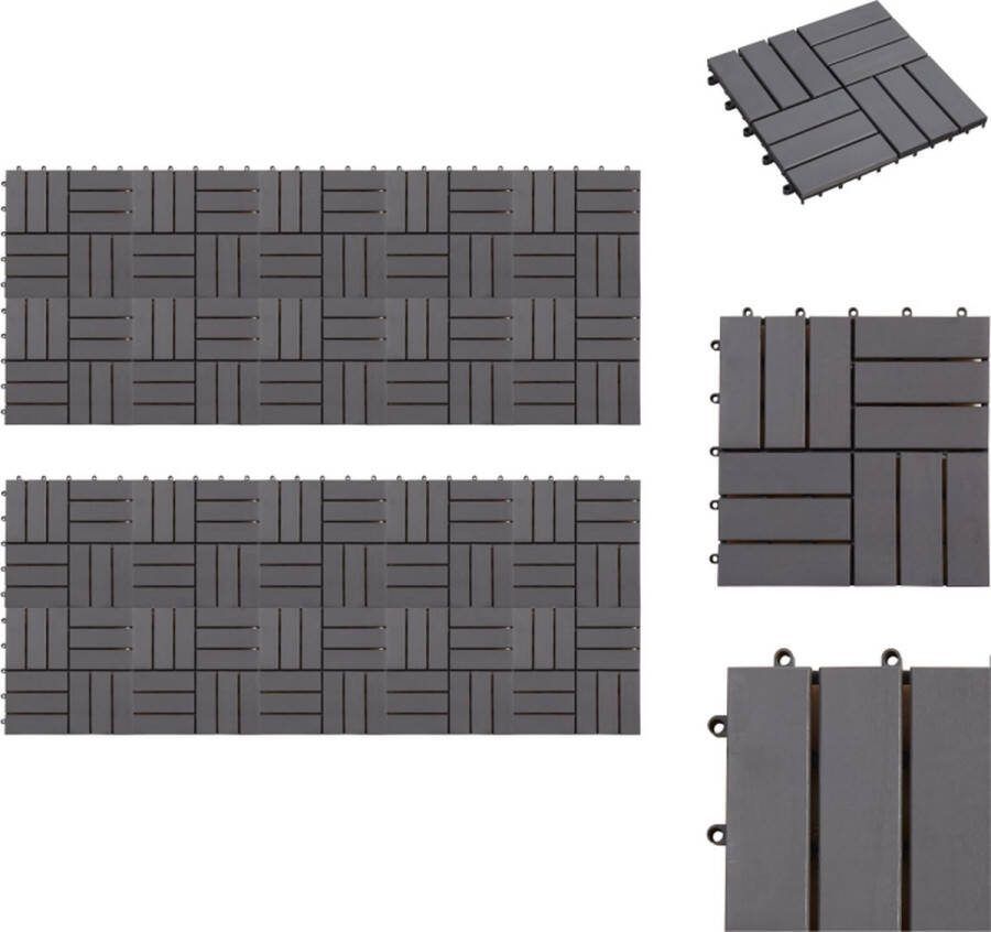 VidaXL Hardhouten Terrastegels 30 x 30 cm Greywash Anti-slip Vloer