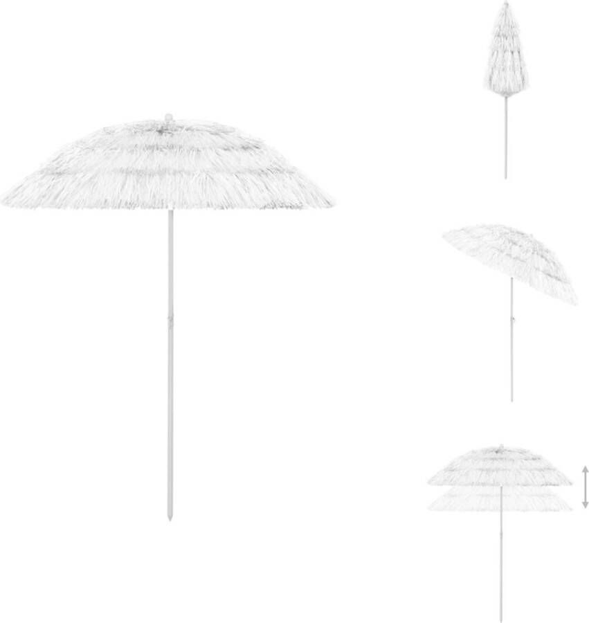 VidaXL Hawaï Parasol 180 cm Wit UV-beschermend Polyester Parasol