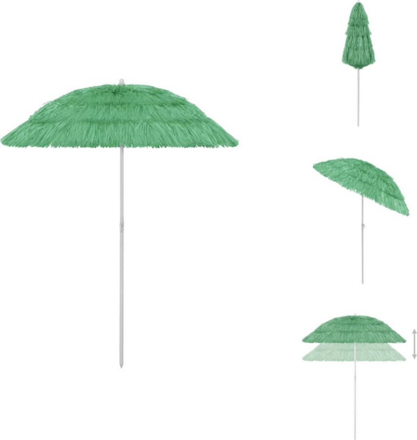 VidaXL Hawaï Parasol Groen 180 cm Polyester UV-bestendig en kantelbaar Parasol