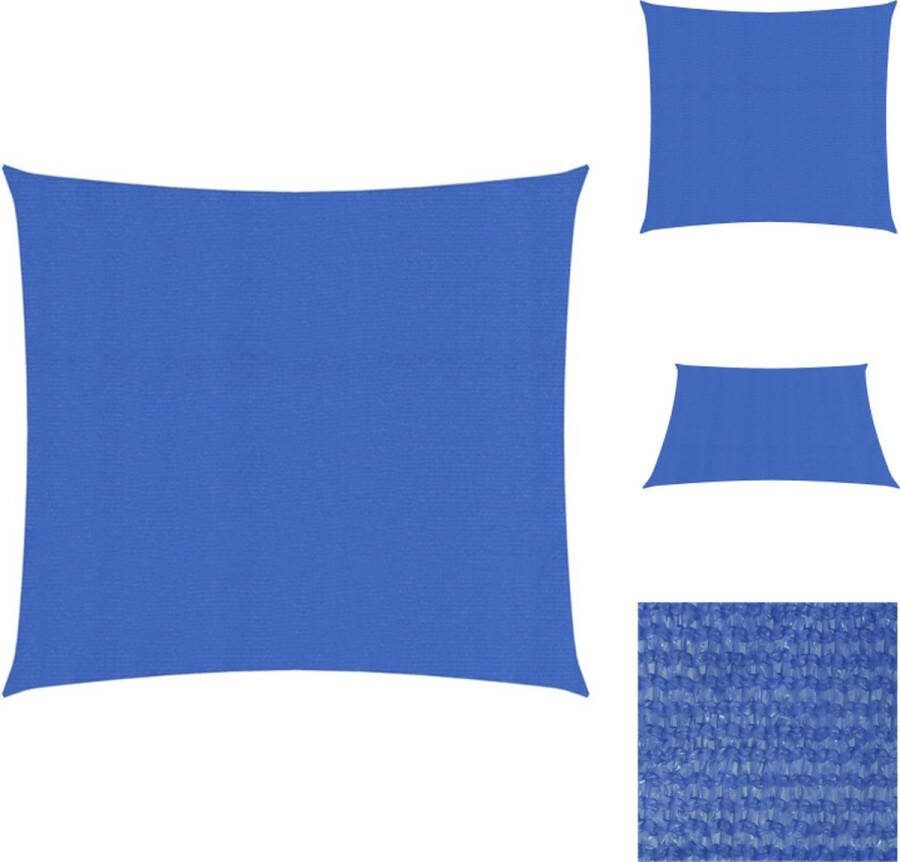 VidaXL HDPE Schaduwdoek 2.5 x 2.5 m Blauw Vierkant Parasol
