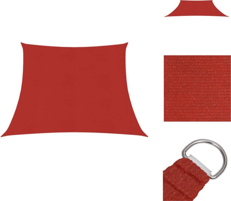 VidaXL HDPE Schaduwdoek Rood 3 4 x 3 m Trapezium Parasol