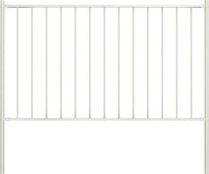 VidaXL Hekpaneel met palen 1 7x1 25 m gepoedercoat staal wit