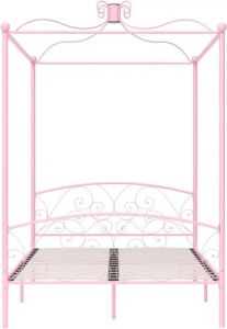 VidaXL Hemelbedframe metaal roze 140x200 cm