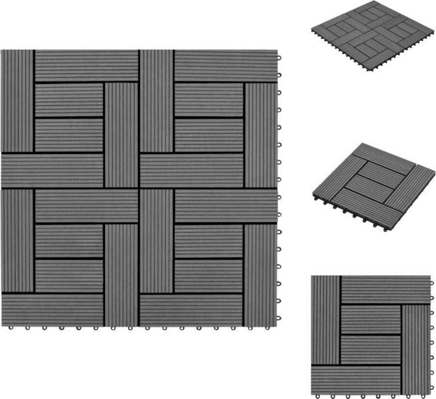 VidaXL HKC Terrastegels 30 x 30 cm Grijs 22 stuks 2 m² Vloer
