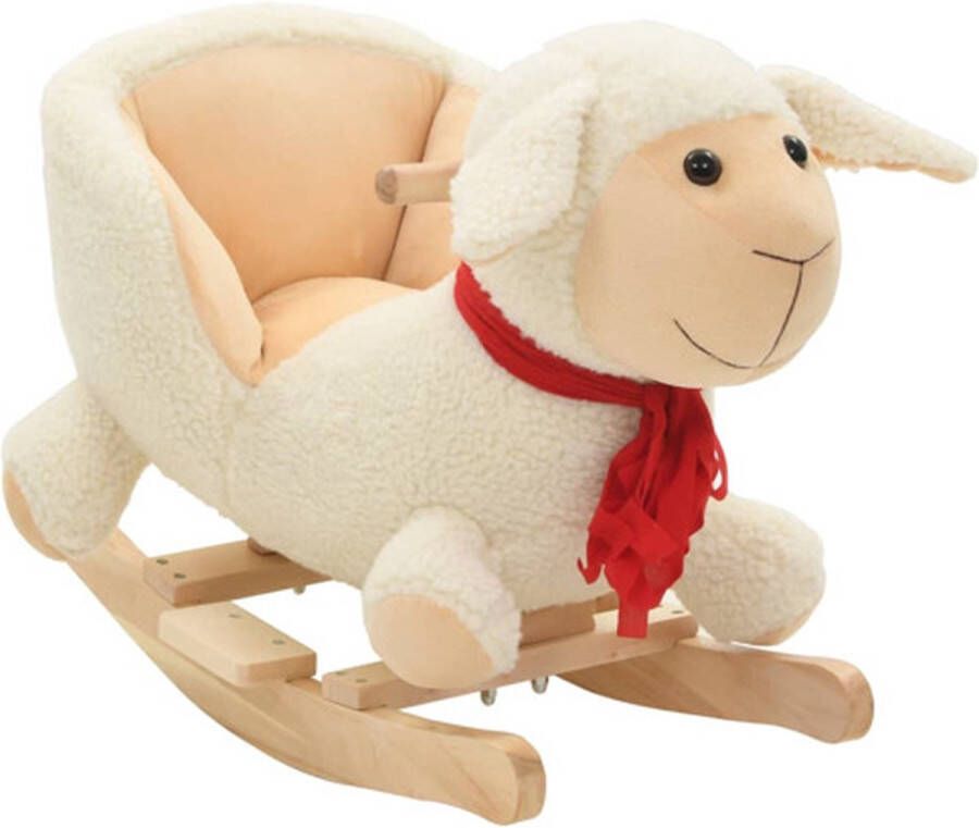 VidaXL Hobbeldier Schaap Met Rugleuning 60x32x50 Cm Pluche Wit