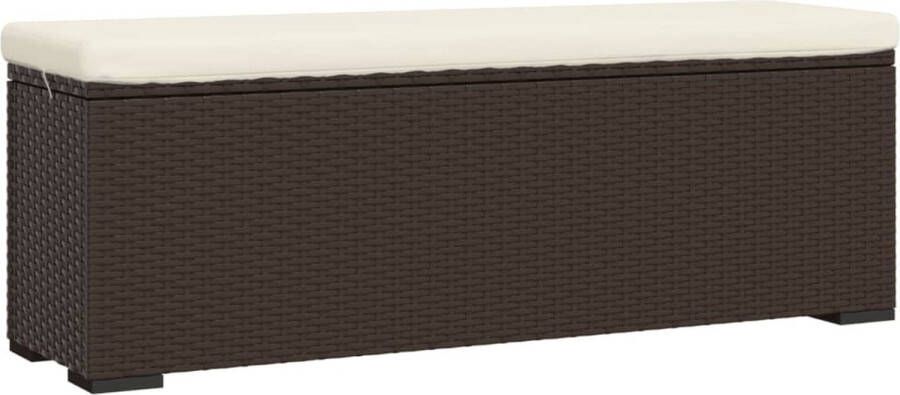 VidaXL -Hocker-met-kussen-110x30x40-cm-poly-rattan-bruin