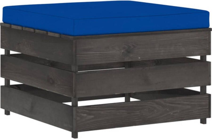 VidaXL Hocker sectioneel met kussen grijs geïmpregneerd hout