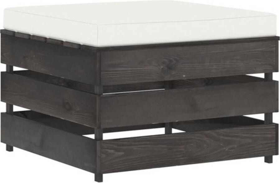 VidaXL -Hocker-sectioneel-met-kussen-grijs-geïmpregneerd-hout