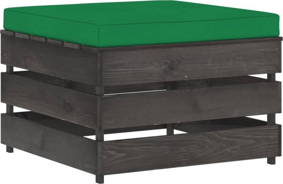 VidaXL -Hocker-sectioneel-met-kussen-grijs-geïmpregneerd-hout