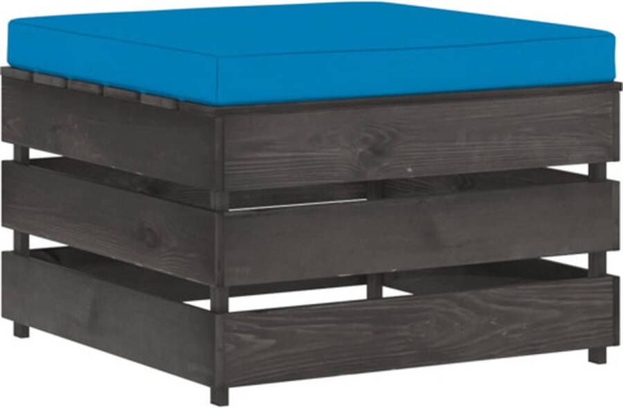 VidaXL -Hocker-sectioneel-met-kussen-grijs-geïmpregneerd-hout