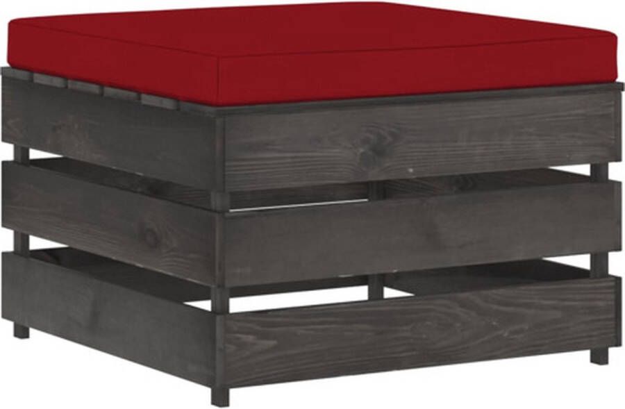 VidaXL -Hocker-sectioneel-met-kussen-grijs-geïmpregneerd-hout