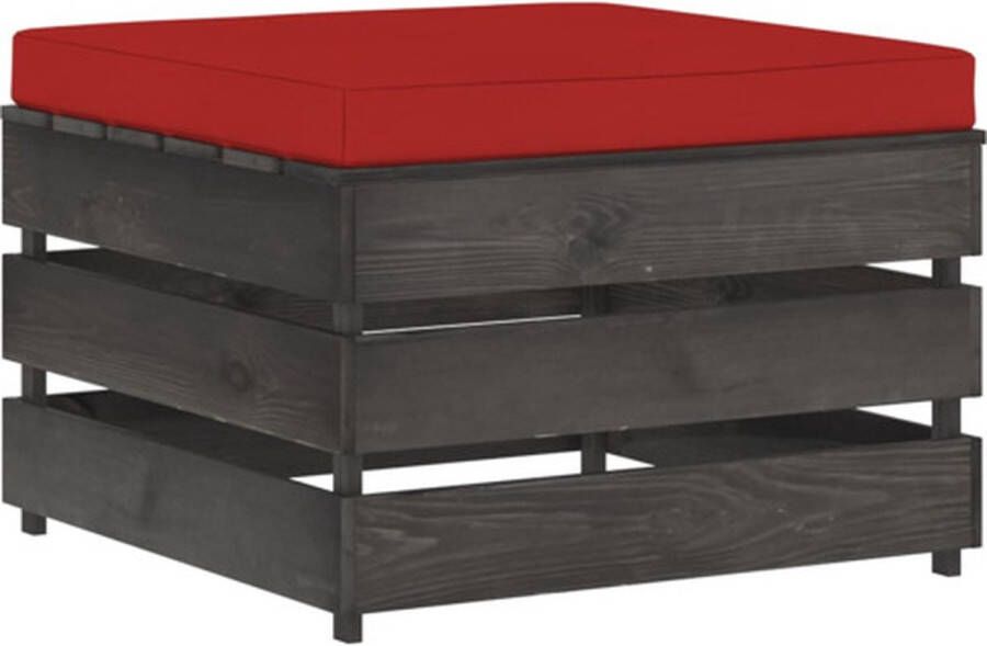 VidaXL -Hocker-sectioneel-met-kussen-grijs-geïmpregneerd-hout