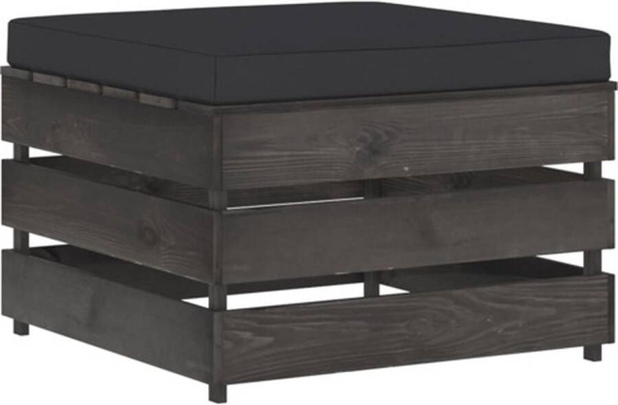VidaXL -Hocker-sectioneel-met-kussen-grijs-geïmpregneerd-hout