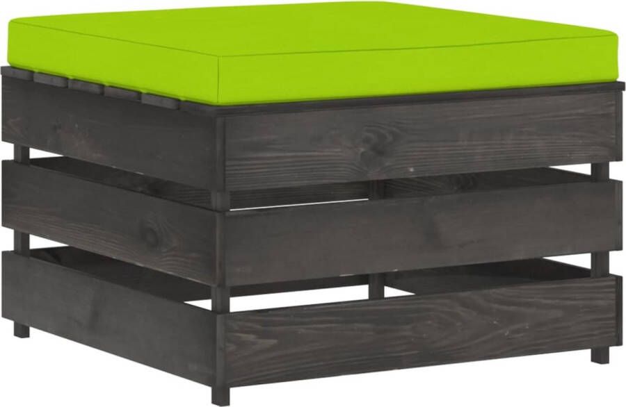 VidaXL Hocker sectioneel met kussen grijs geïmpregneerd hout