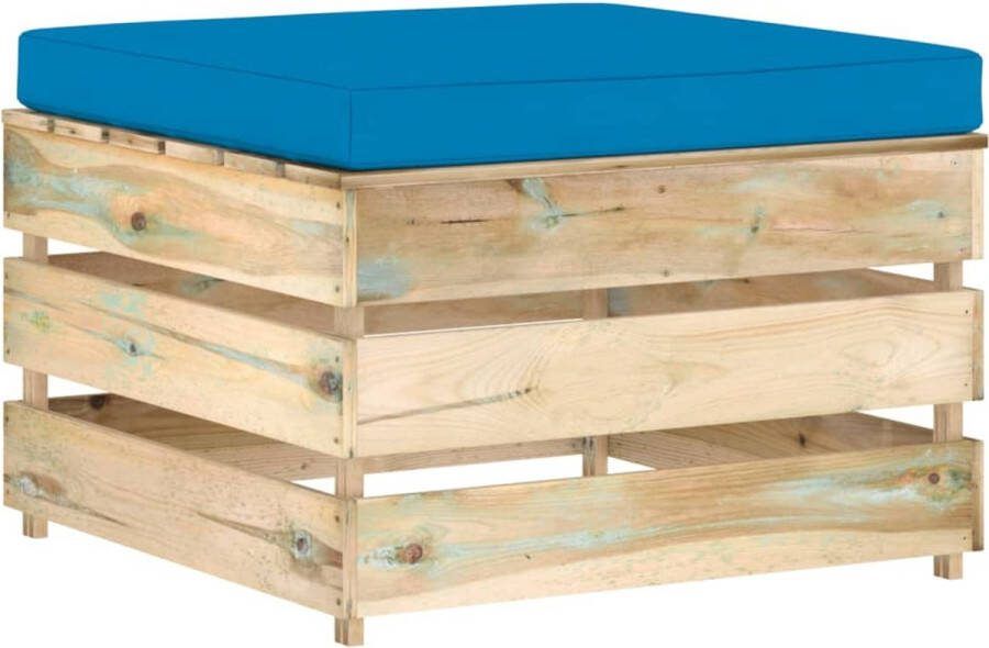 VidaXL -Hocker-sectioneel-met-kussen-groen-geïmpregneerd-hout