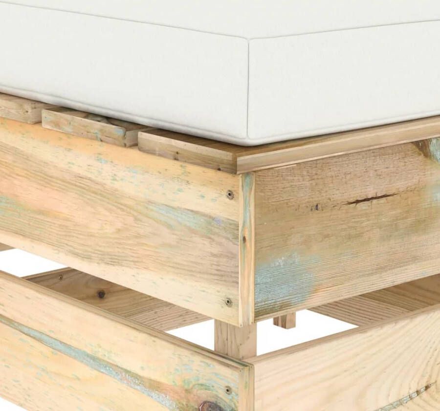 VidaXL -Hocker-sectioneel-met-kussen-groen-geïmpregneerd-hout