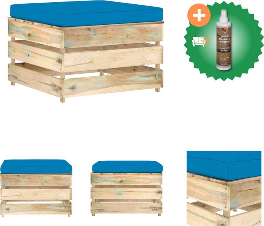 VidaXL Houten Voetenbank Palletontwerp 60 x 62 x 37 cm Groen Geïmpregneerd Tuinbank Inclusief Houtreiniger en verfrisser