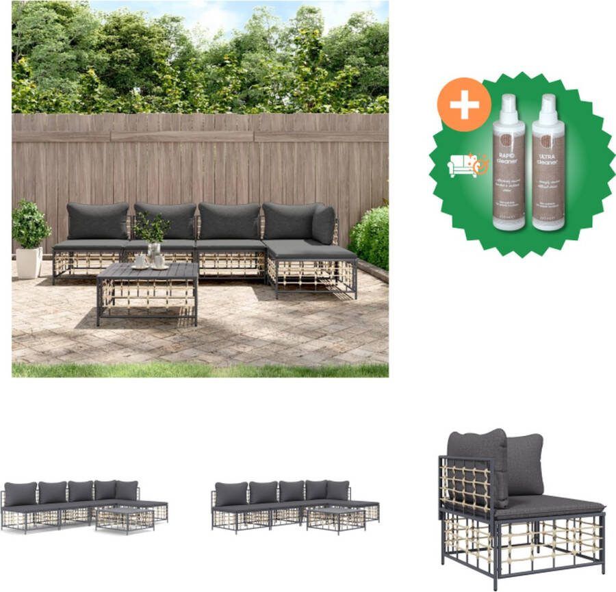 VidaXL Hoekbank Loungeset antraciet B72 x D72 x H66 weerbestendig stalen frame Loungebank Inclusief Onderhoudsset