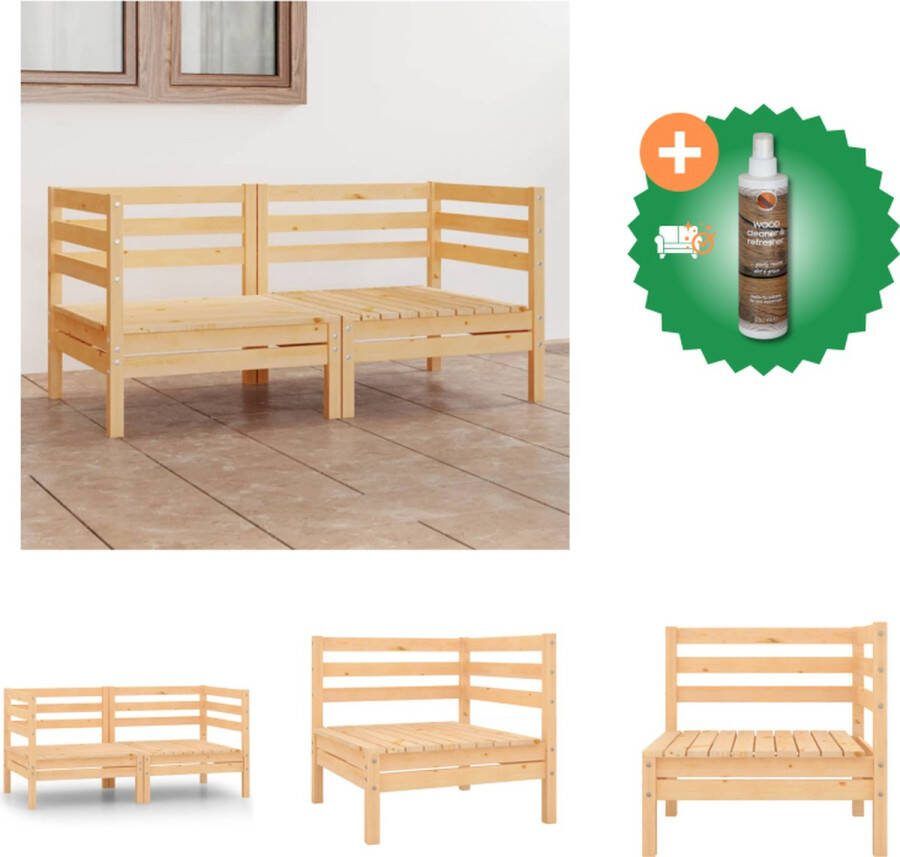 VidaXL hoekbank massief grenenhout 63.5 x 63.5 x 62.5 cm modulair Loungebank Inclusief Houtreiniger en verfrisser