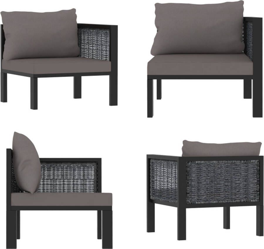 VidaXL Hoekbank sectioneel met linkerarmleuning poly rattan antraciet Hoekelement Hoekelementen Hoekbank Hoekbanken