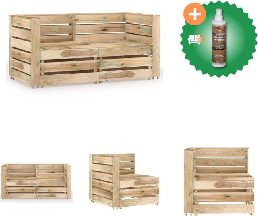 VidaXL Hoekbank Tuin 69 x 70 x 66 cm Grenenhout Tuinset Inclusief Houtreiniger en verfrisser