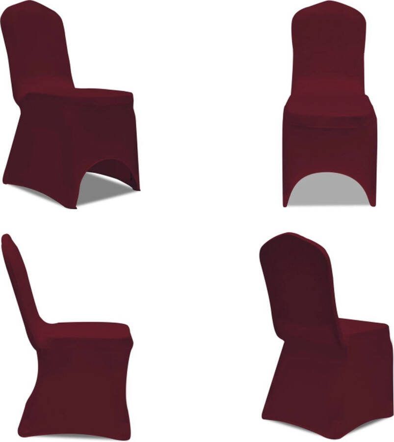 VidaXL Hoes voor stoelen 50 stuks (wijnrood) Stoelhoes Stoelhoezen Stoel Hoes Stoel Hoezen
