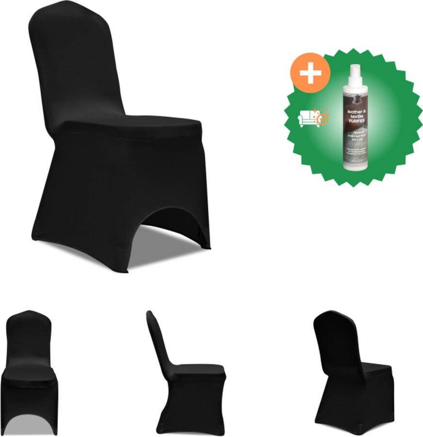 VidaXL Hoes voor stoelen 50 stuks (zwart) Tuinmeubelhoes Inclusief Reiniger
