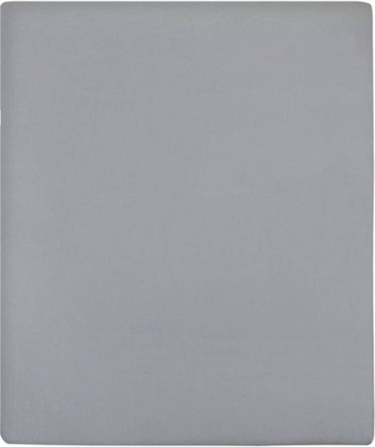 VidaXL Hoeslakens 2 st jersey 160x200 cm katoen grijs