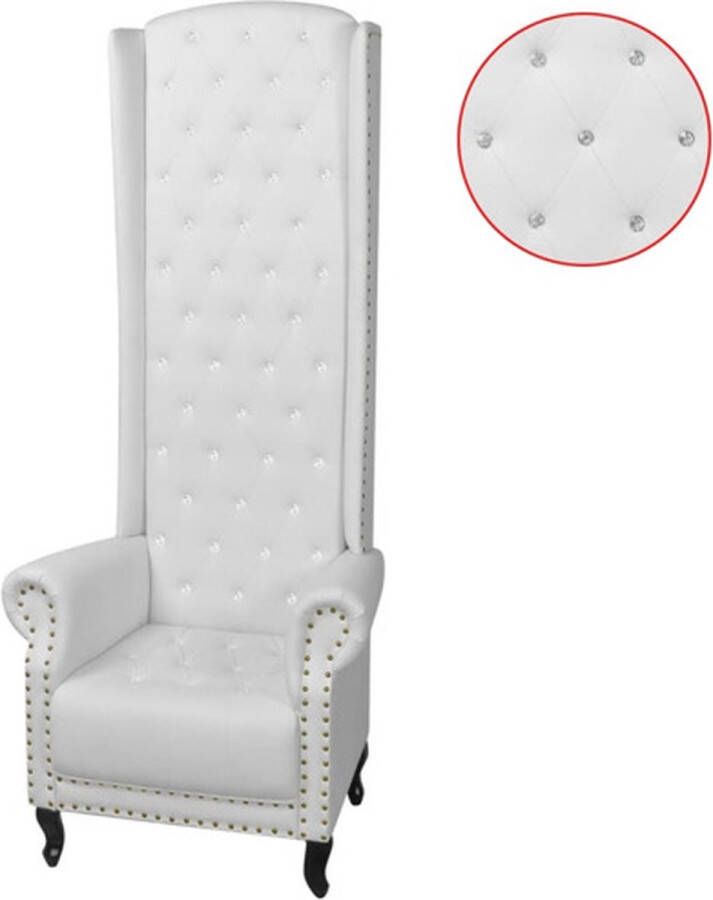VidaXL Hoge fauteuil wit 77x65x181 cm