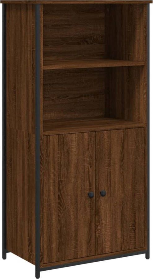 VidaXL -Hoge-kast-62x36x121 5-cm-bewerkt-hout-bruineikenkleurig