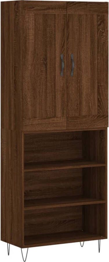 VidaXL -Hoge-kast-69 5x34x180-cm-bewerkt-hout-bruineikenkleurig