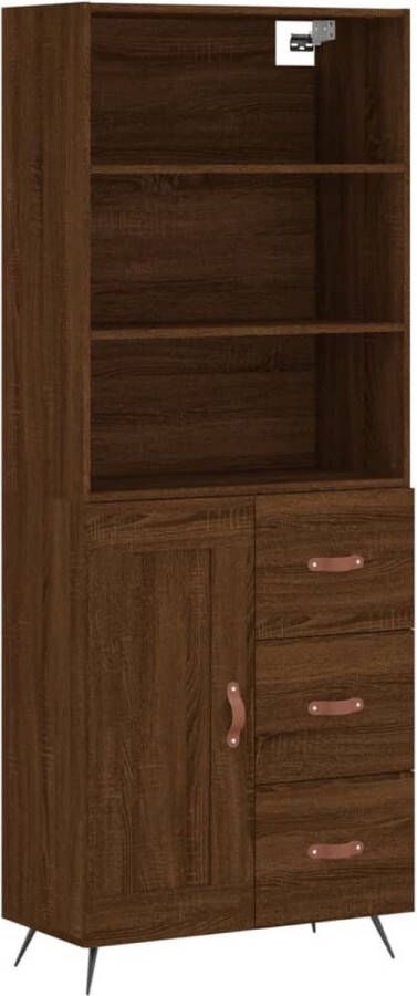 VidaXL -Hoge-kast-69 5x34x180-cm-bewerkt-hout-bruineikenkleurig