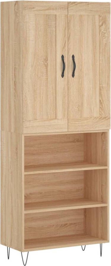 VidaXL -Hoge-kast-69 5x34x180-cm-bewerkt-hout-sonoma-eikenkleurig